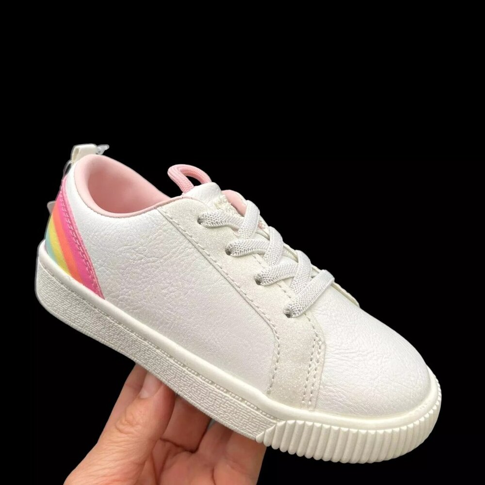 Carter's Toddler Girl's Slip-on Shoes Size 9 White Multicolor Comfy Sneakers